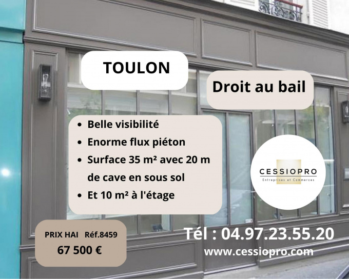 Vente Immobilier Professionnel Cession de droit au bail Toulon (83000)