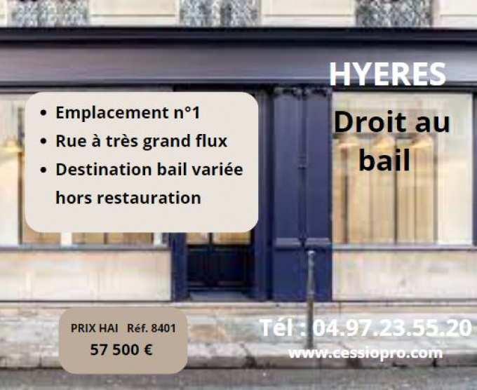 Vente Immobilier Professionnel Cession de droit au bail Hyères (83400)