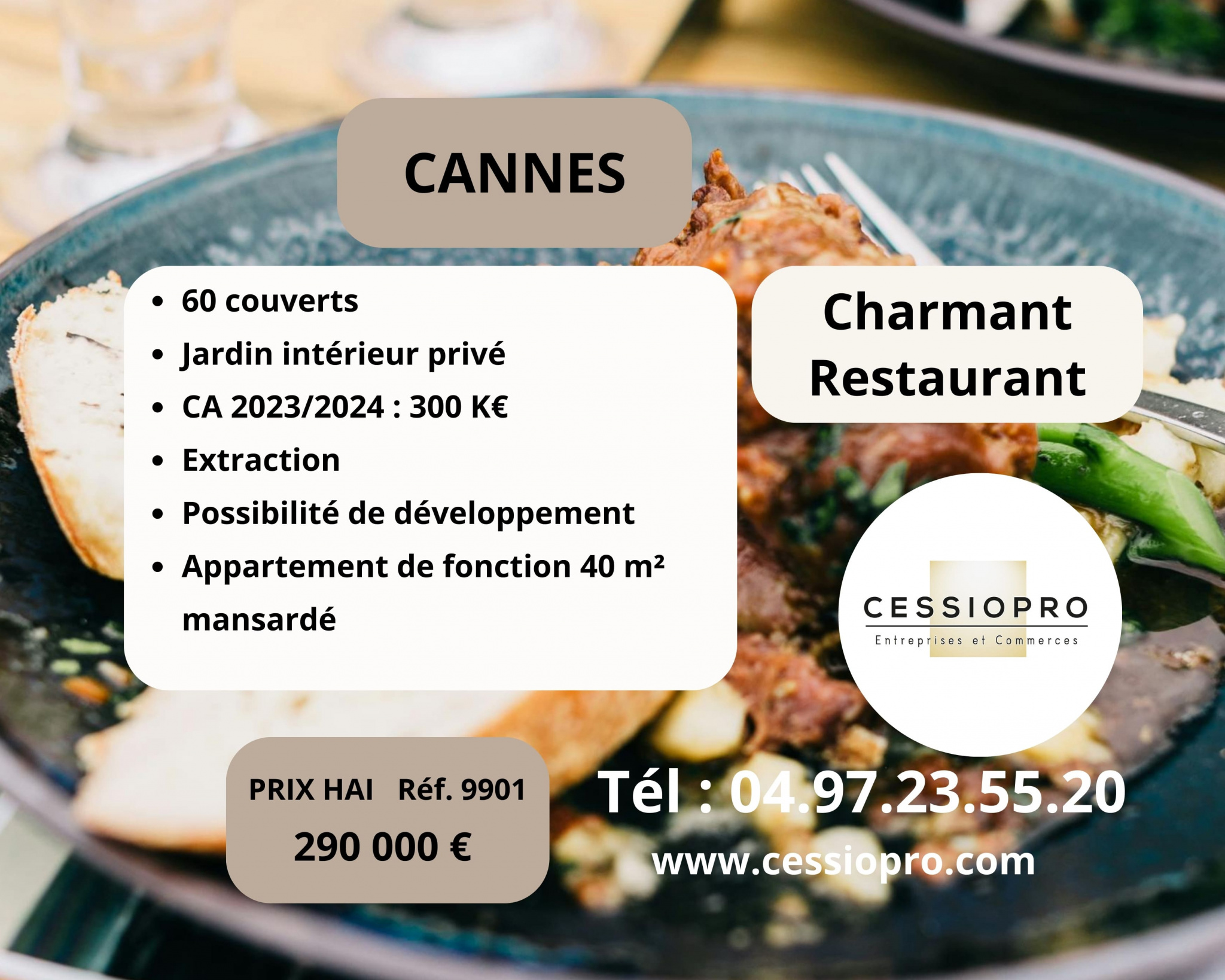 Cannes banane - Charmant restaurant avec terrasse - gros potentiel développement