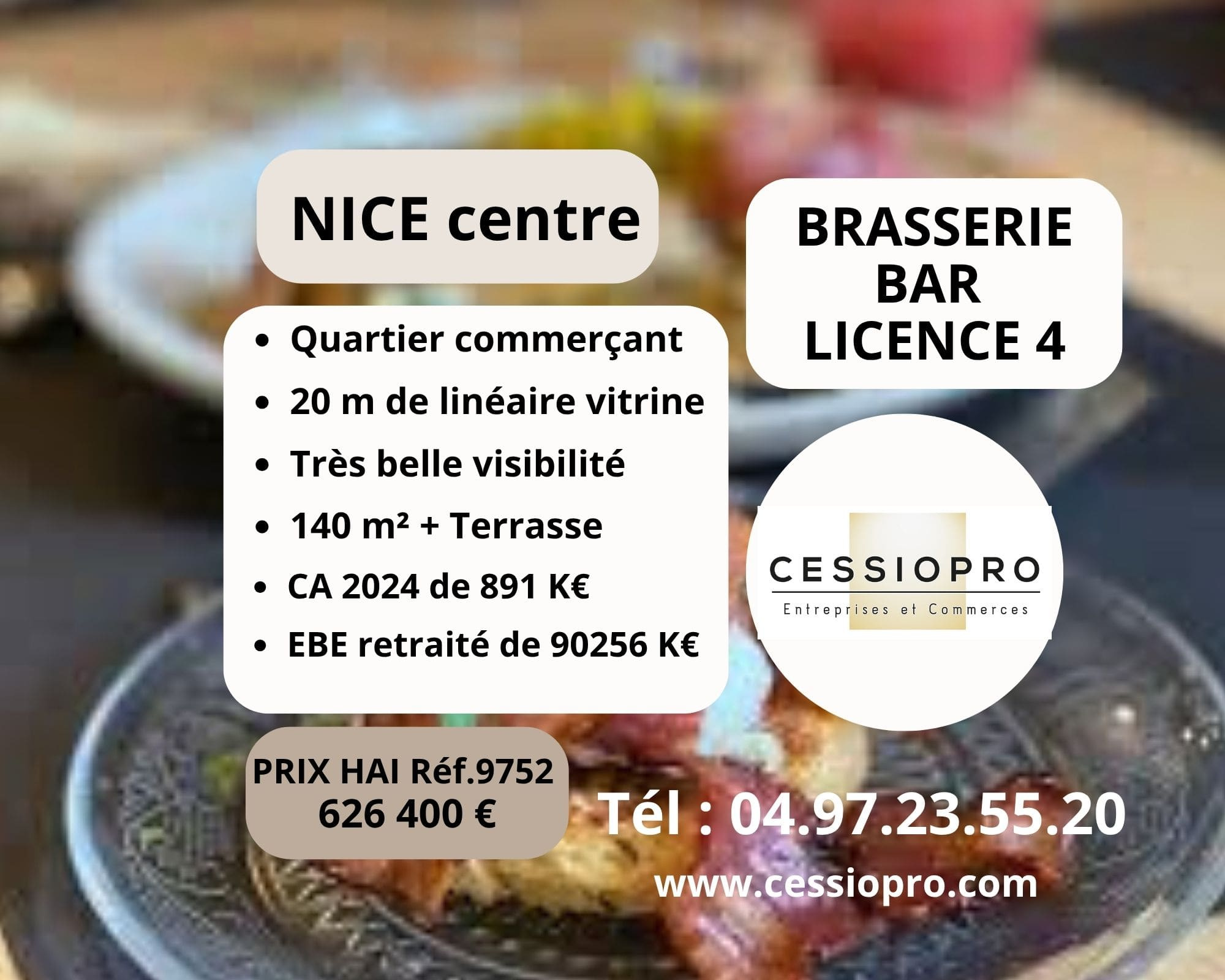 NICE - BRASSERIE BAR LICENCE 4   EN ANGLE