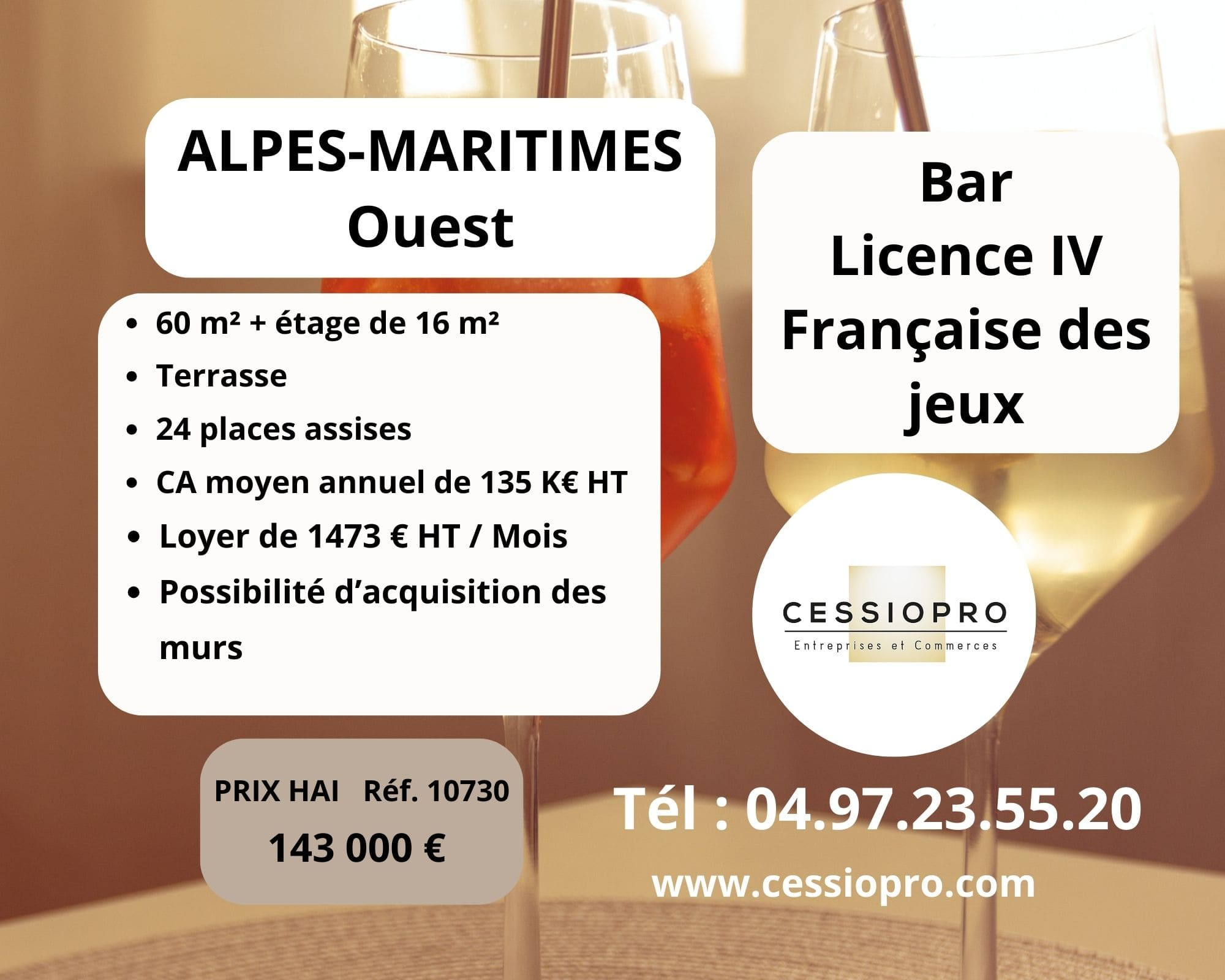 A vendre Fonds de commerce 84m² Grasse