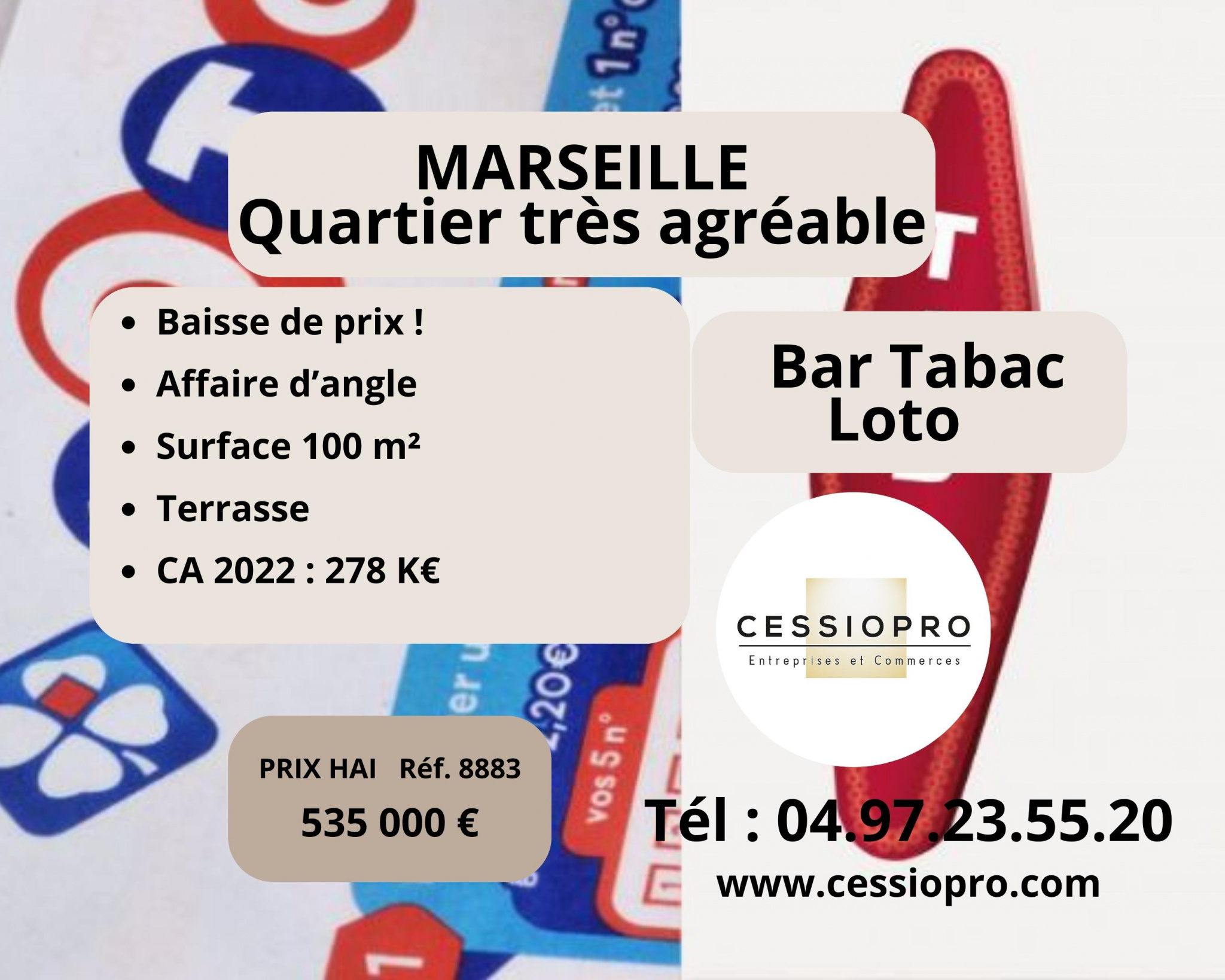 A vendre Fonds de commerce 100m² Marseille 13