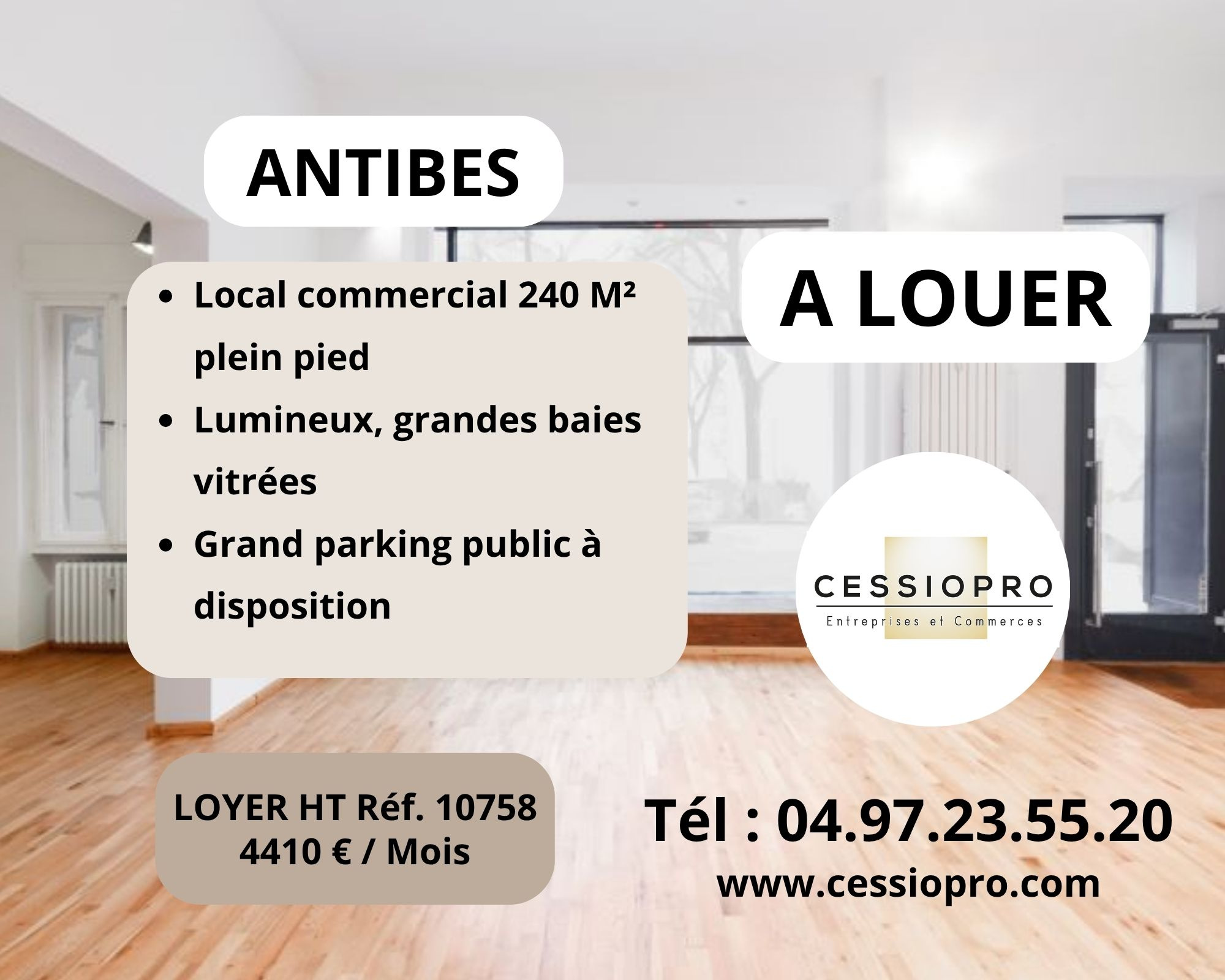 ANTIBES LOCATION PURE LOCAL COMMERCIAL 240 m2