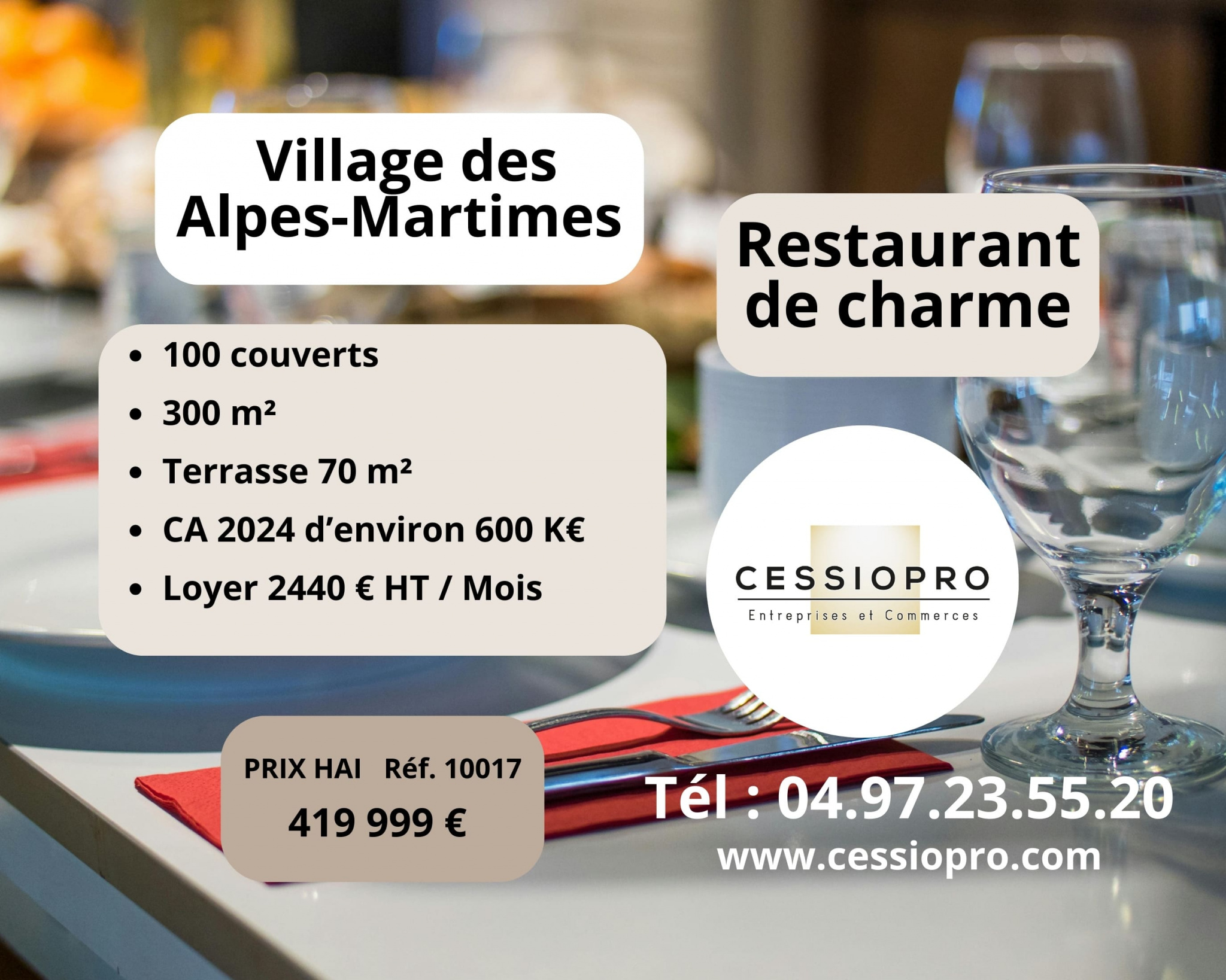 MAGNIFIQUE RESTAURANT DE CHARME AVEC TERRASSE DE 60 COUVERTS   PRE ALPES DU SUD