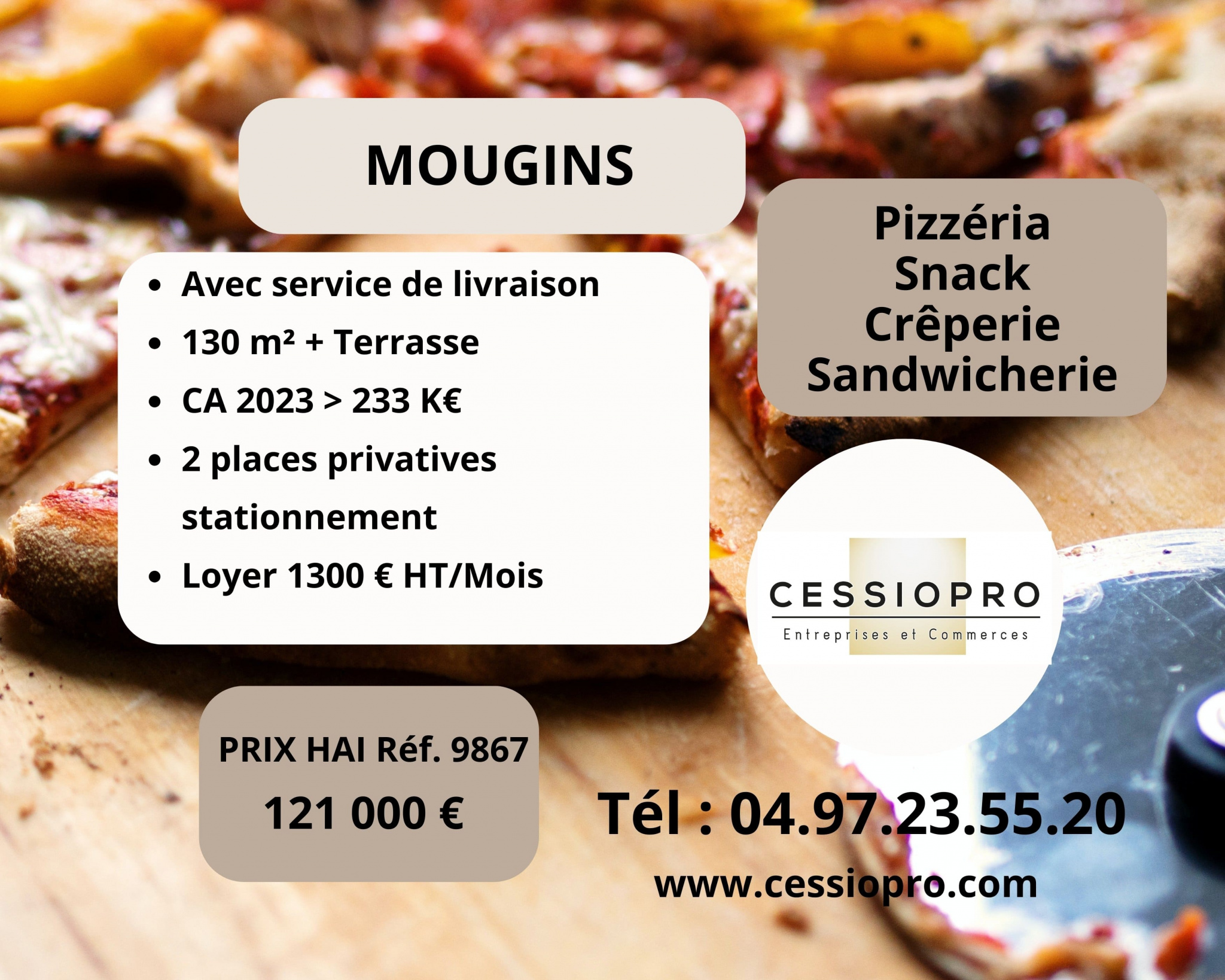 PIZZERIA, SNACK, CREPERIE, SANDWICHERIE AVEC SERVICE DE LIVRAISON  MOUGINS