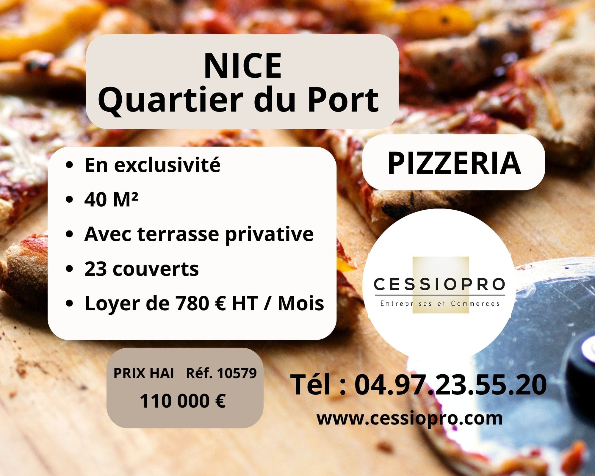 EN EXCLUSIVITÉ : PIZZERIA AVEC TERRASSE PRIVATIVE QUARTIER DU PORT