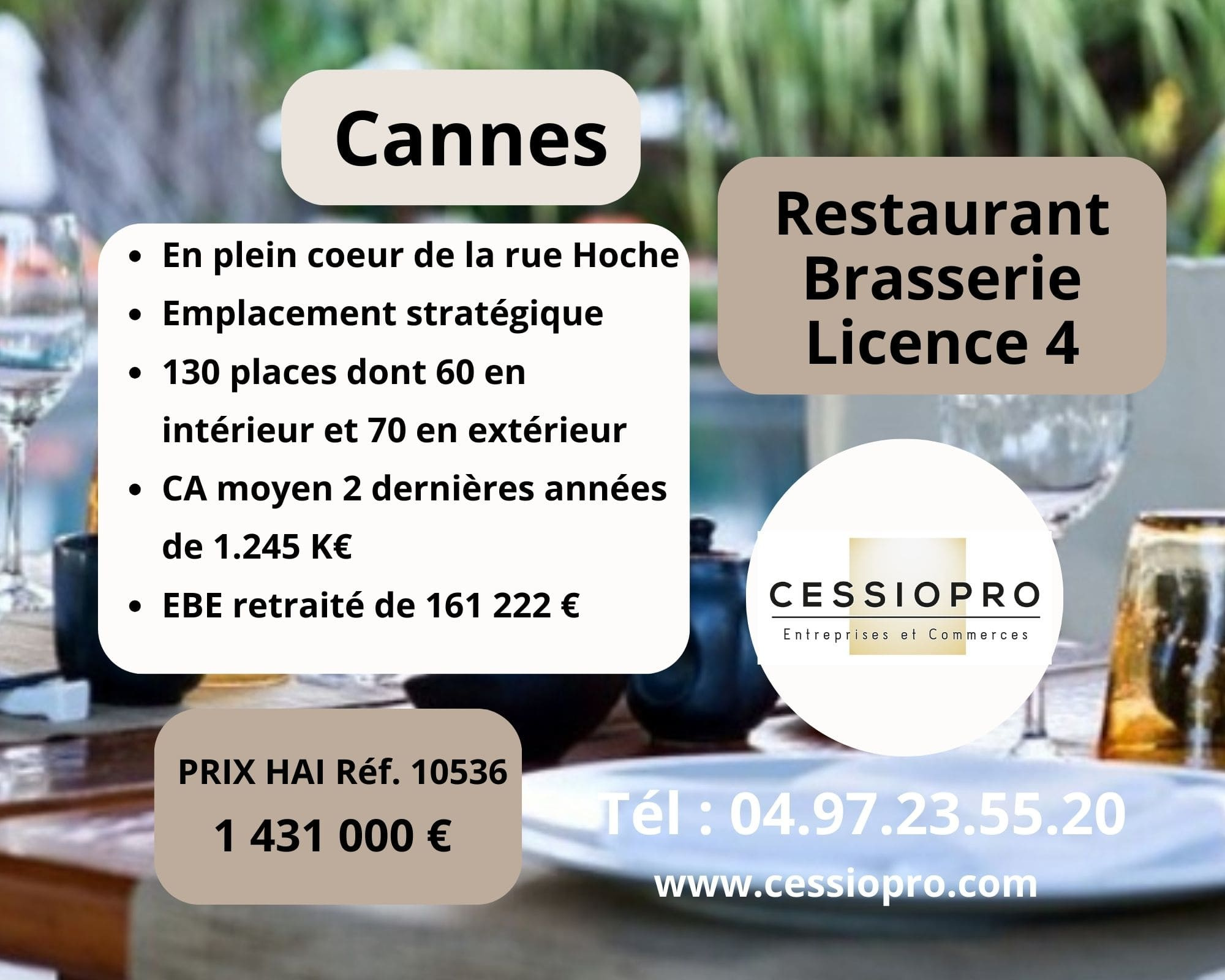 A vendre Fonds de commerce 78m² Cannes
