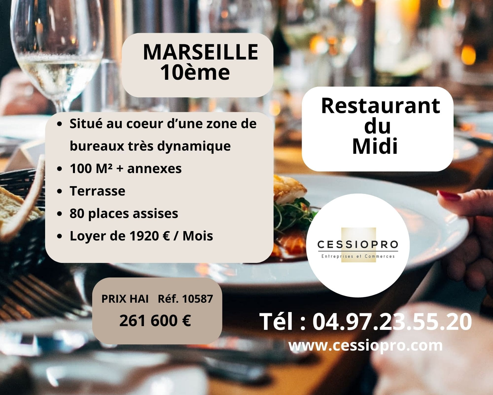 A vendre Fonds de commerce 100m² Marseille 10