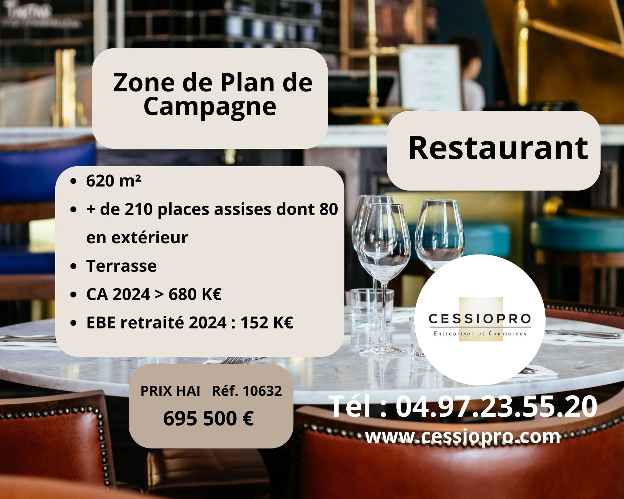Très beau Restaurant avec Terrasse, de + de 600m2 sur Plan de Campagne