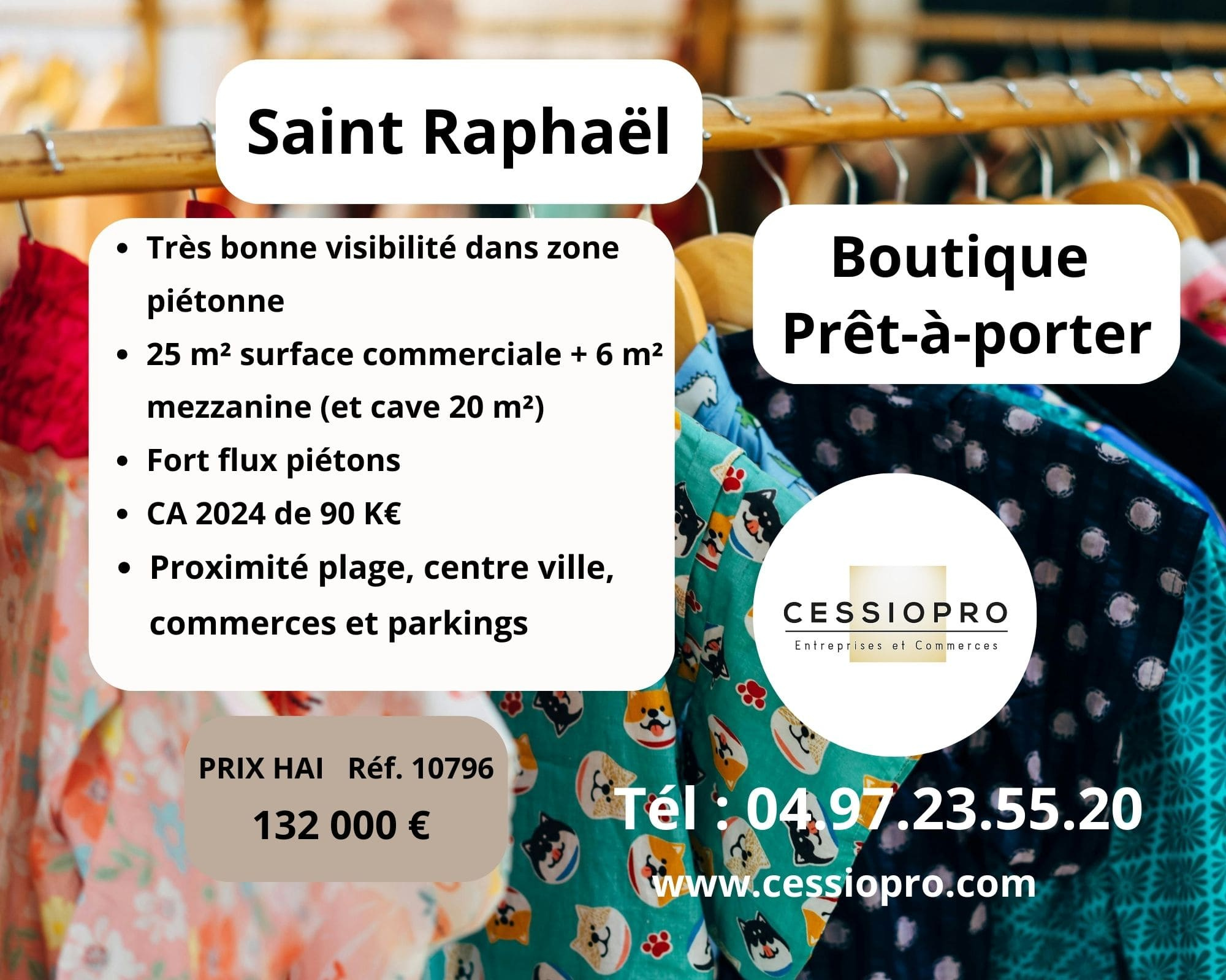 A vendre Fonds de commerce 45m² Saint-Raphaël