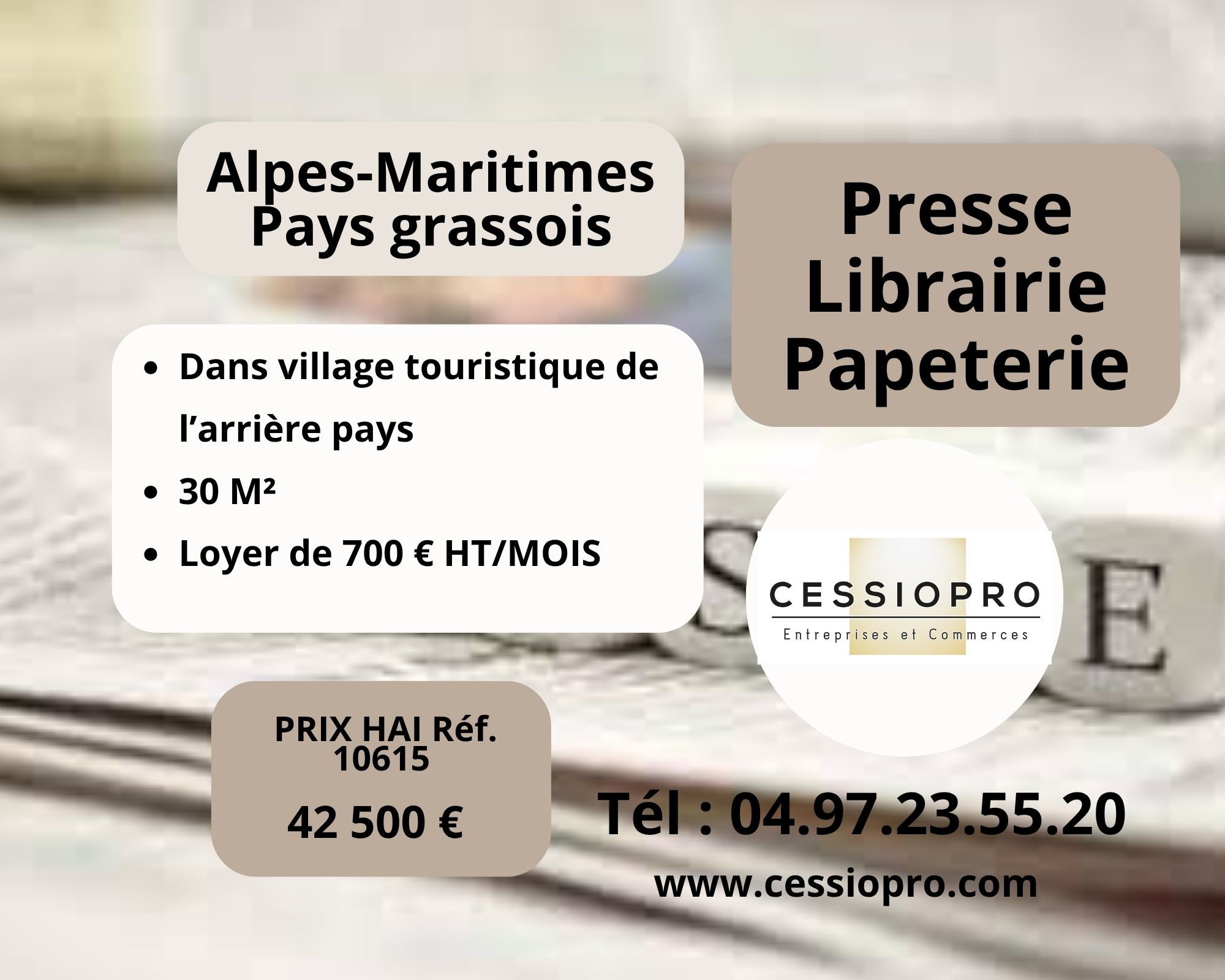 A vendre Fonds de commerce 30m² Grasse