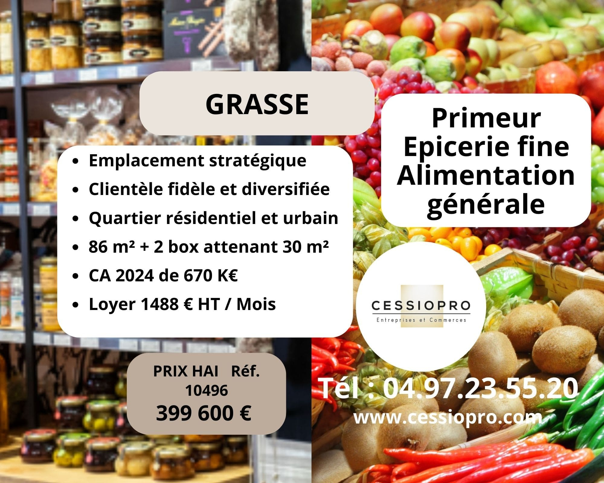 A vendre Fonds de commerce 116m² Grasse