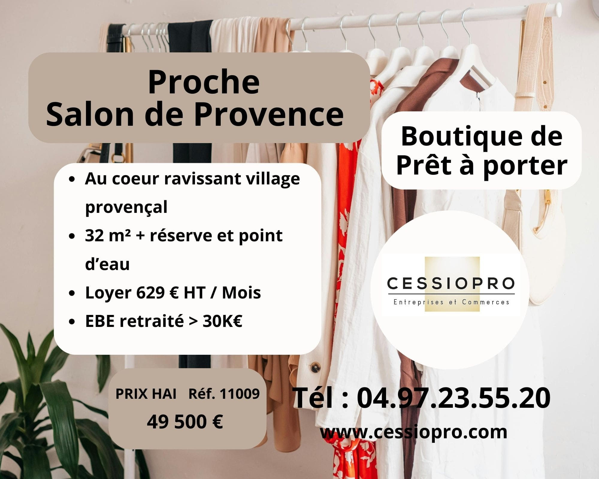 A vendre, boutique de prêt à porter, proche de SALON de Provence
