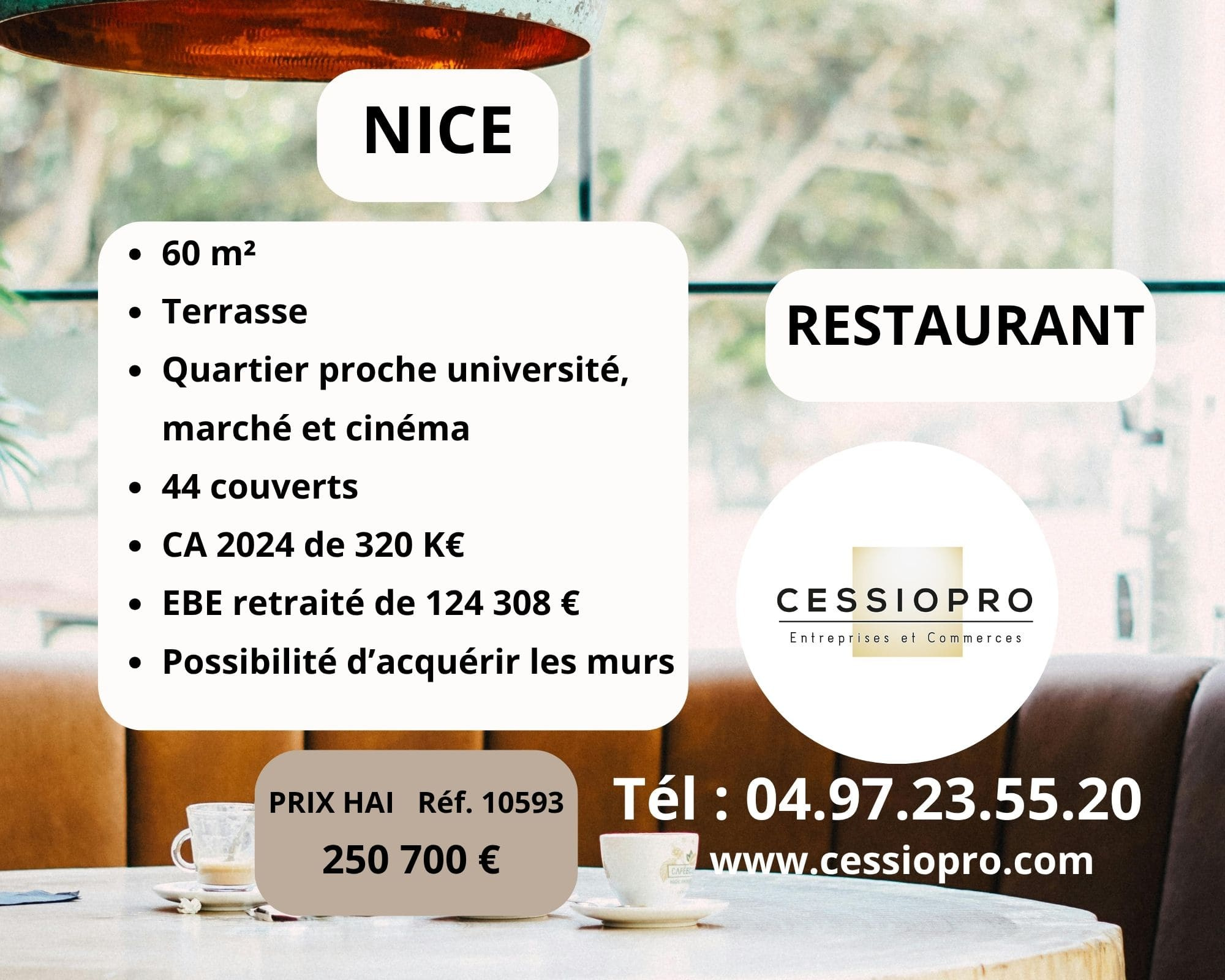 A vendre Fonds de commerce 60m² Nice