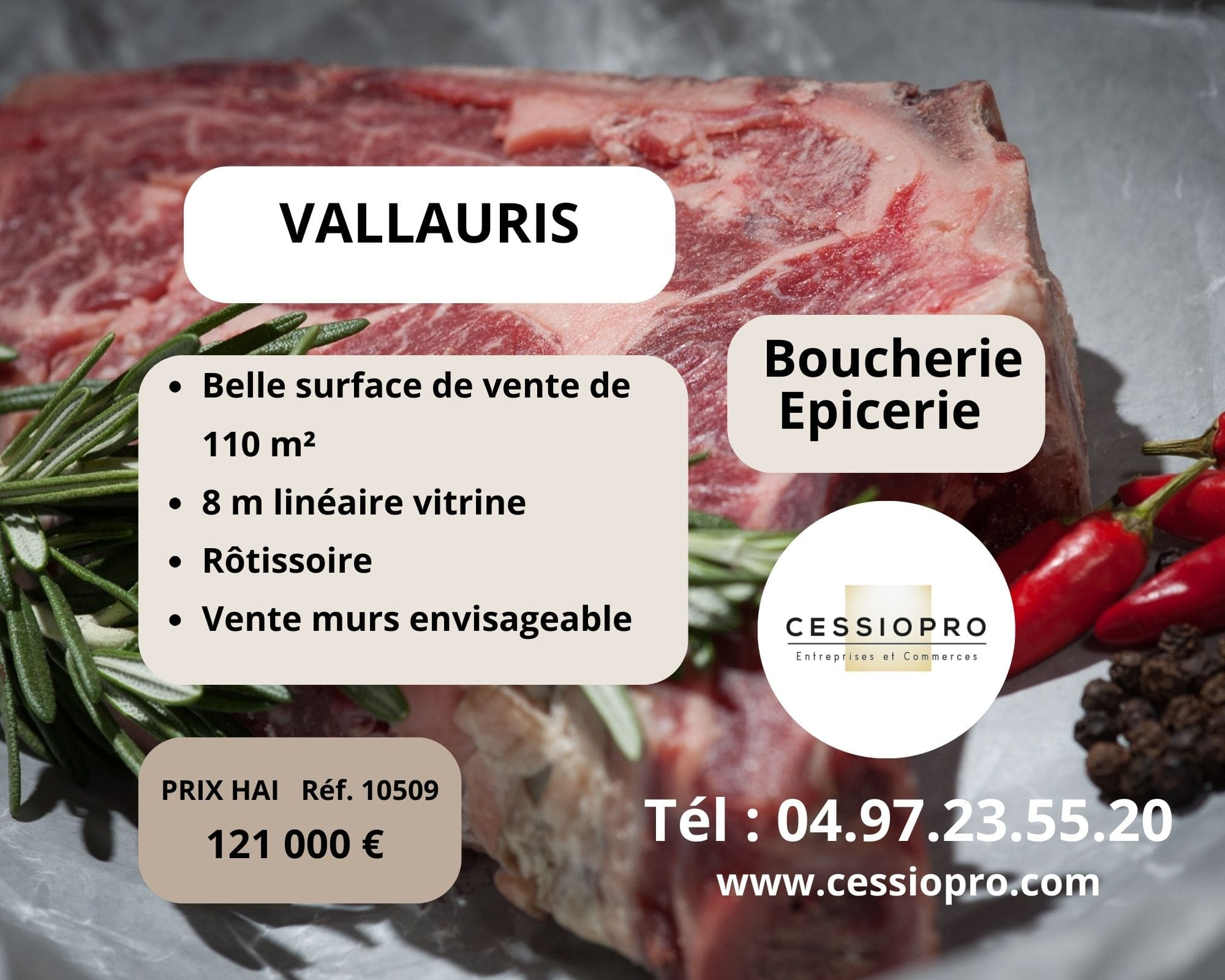 A vendre Fonds de commerce 110m² Vallauris