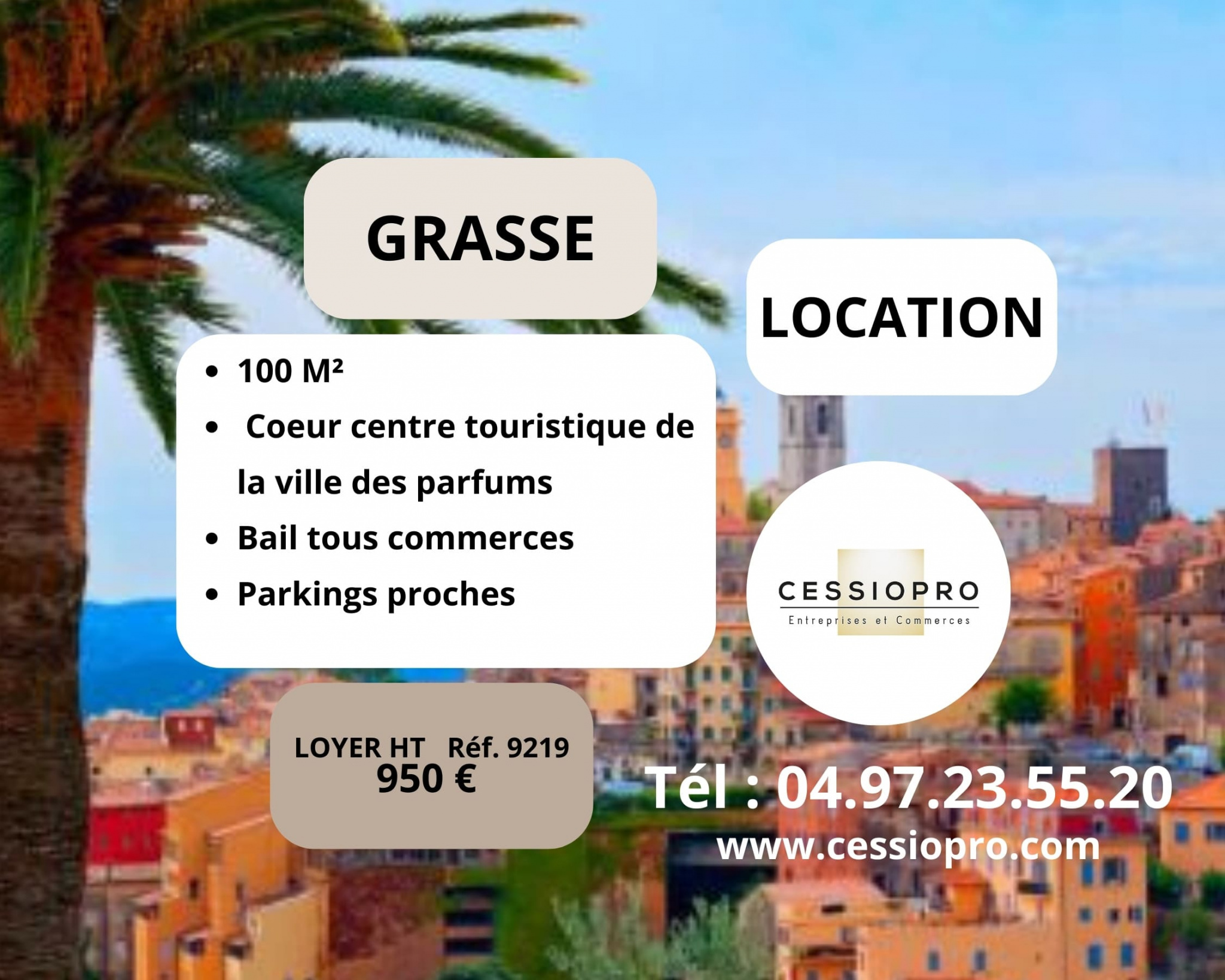 A louer Local commercial  100m² Grasse