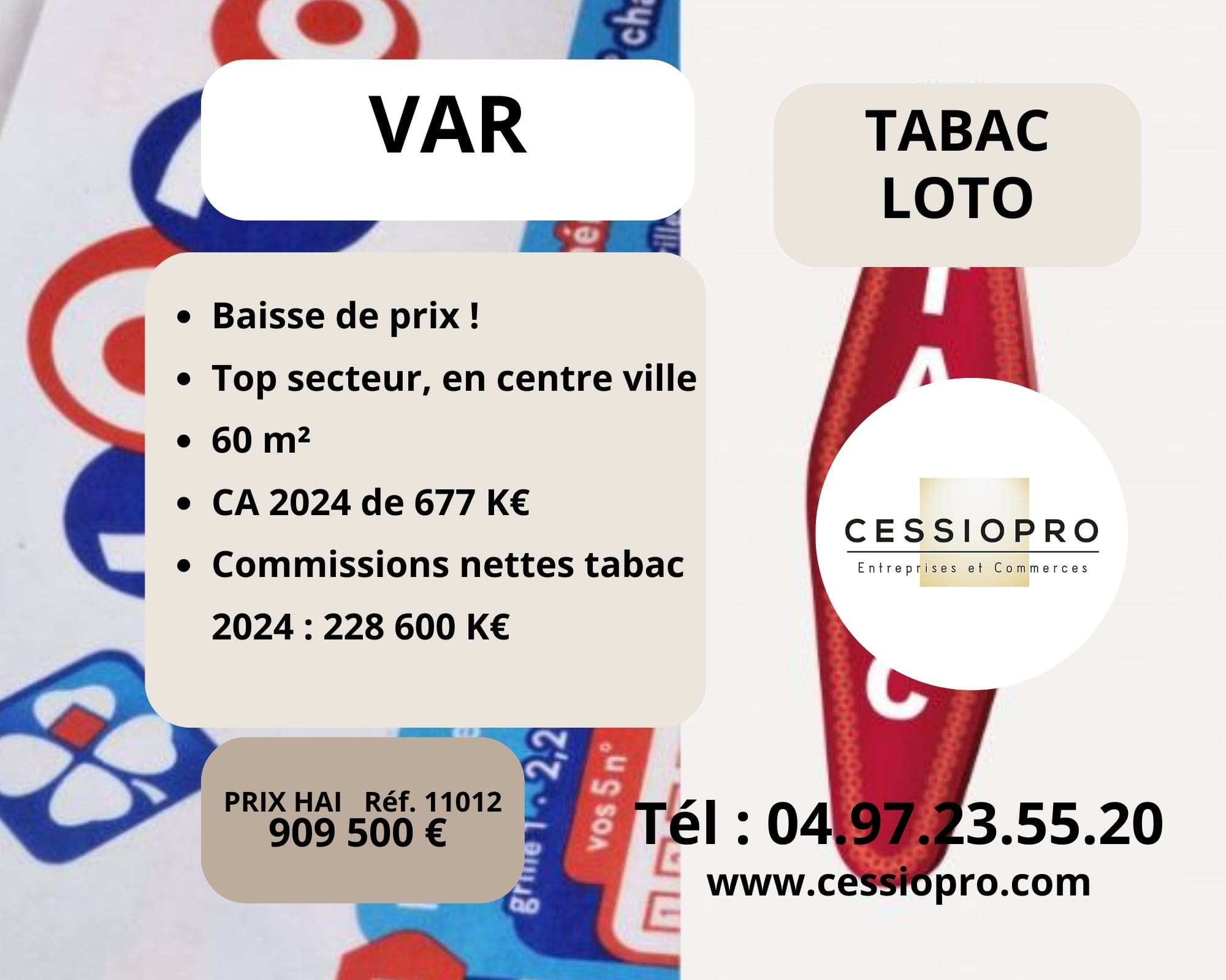 Baisse de prix ! Tabac Loto Bimbeloteries, Top secteur, Var