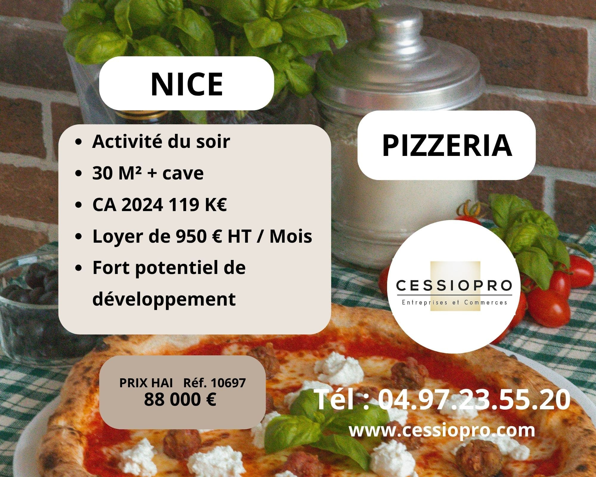 NICE PIZZERIA ACTIVITÉ DU SOIR FORT POTENTIEL DE DÉVELOPPEMENT