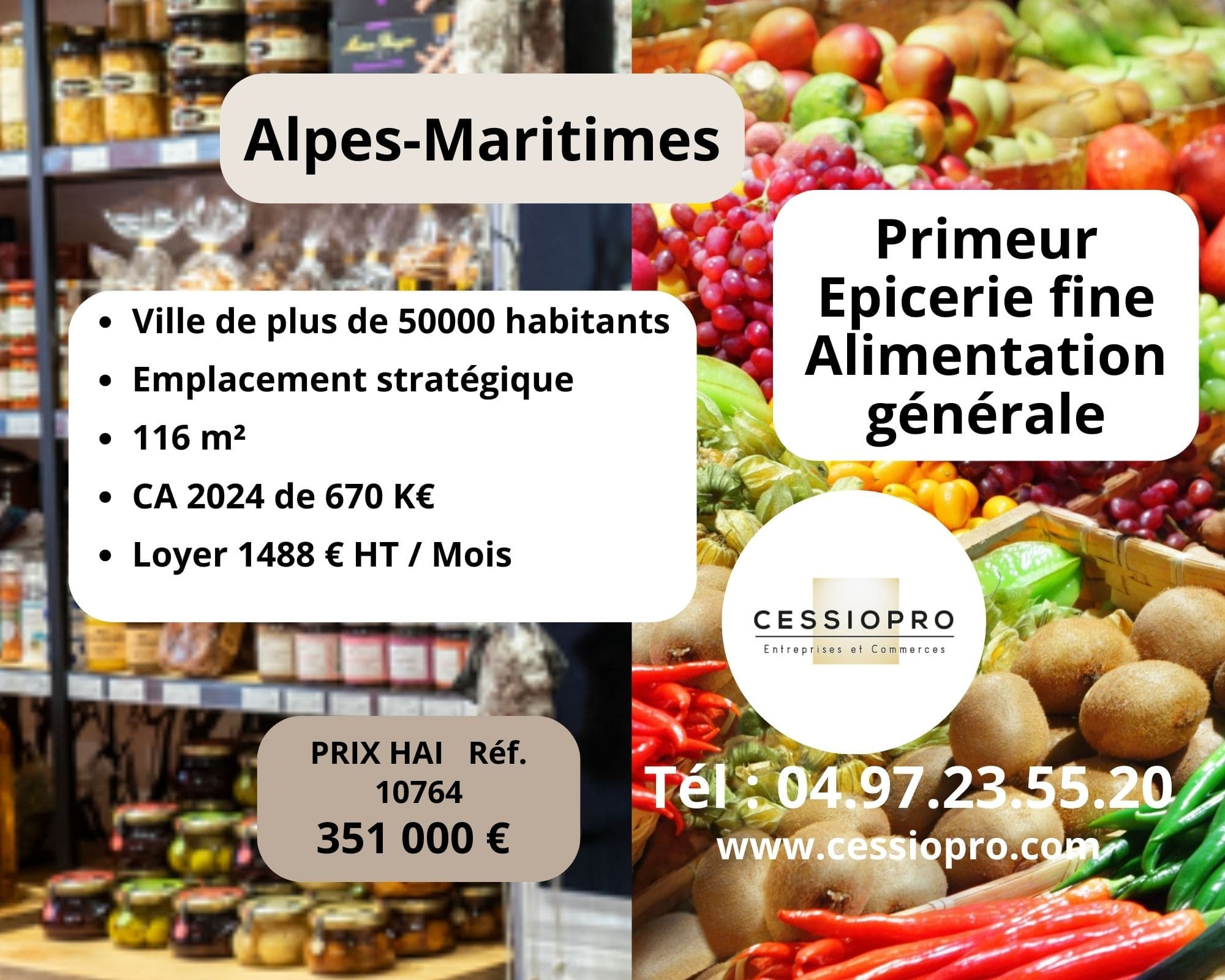A vendre Fonds de commerce 116m² Grasse