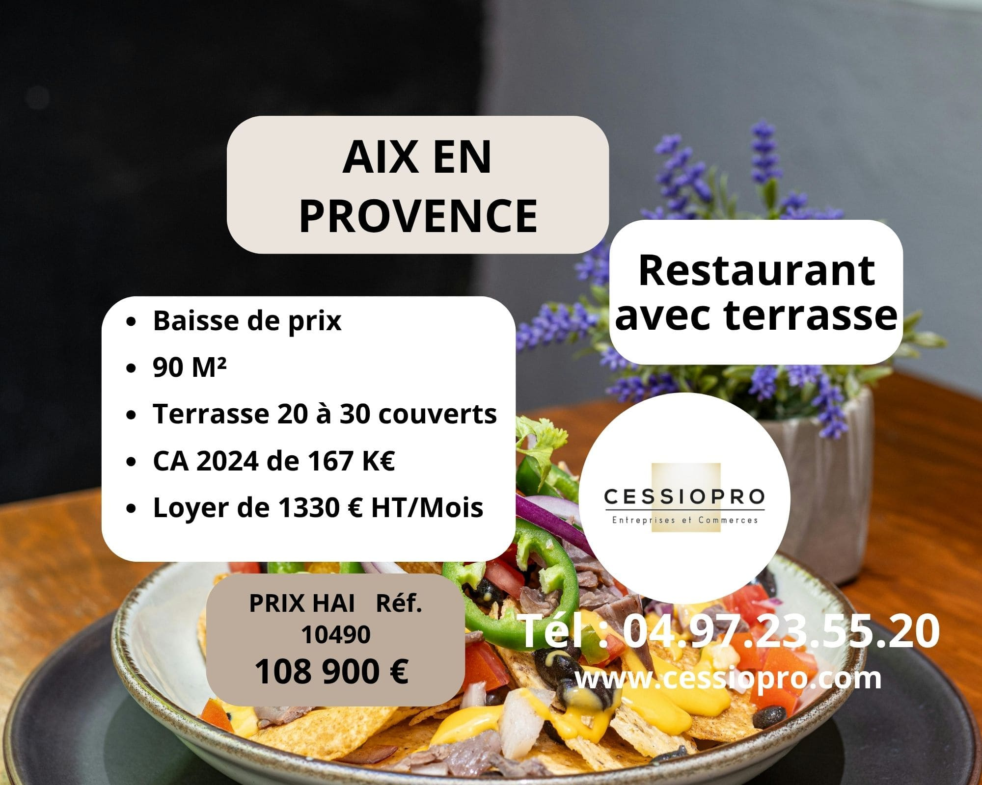 AIX en PROVENCE FONDS DE COMMERCE DE RESTAURANT BAISSE DE PRIX