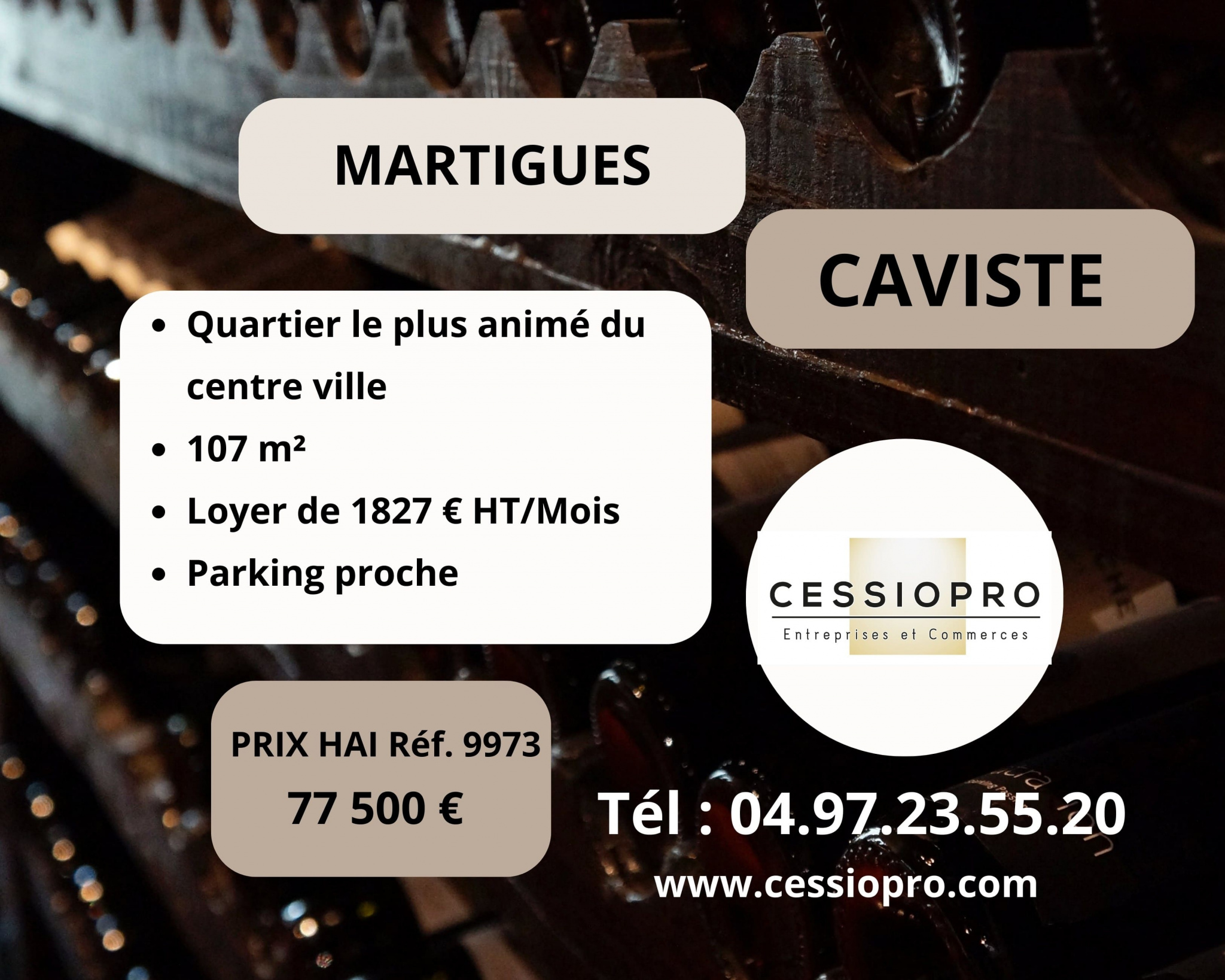 VENTE BOUTIQUE CAVISTE Centre-ville MARTIGUES