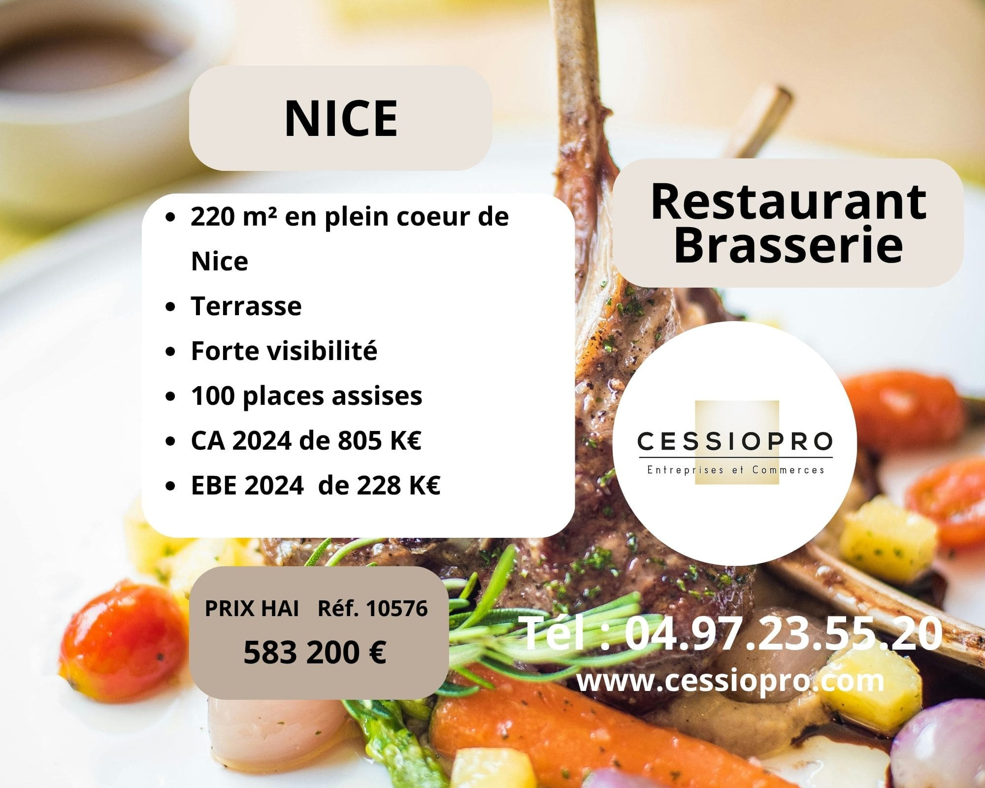 A vendre Fonds de commerce 221m² Nice