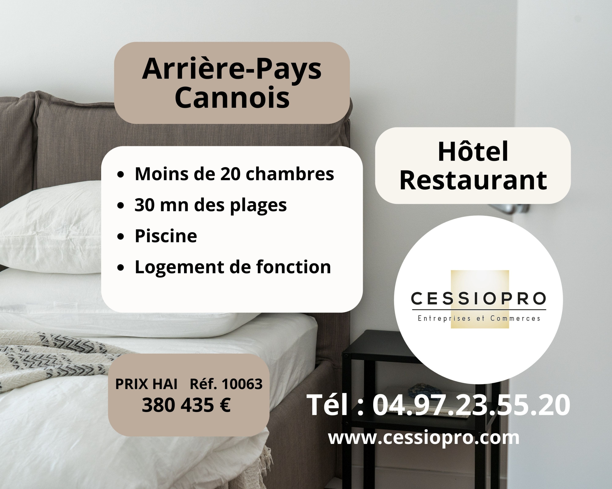 Hôtel-restaurant de moins de 20 chambres arrière-pays cannois