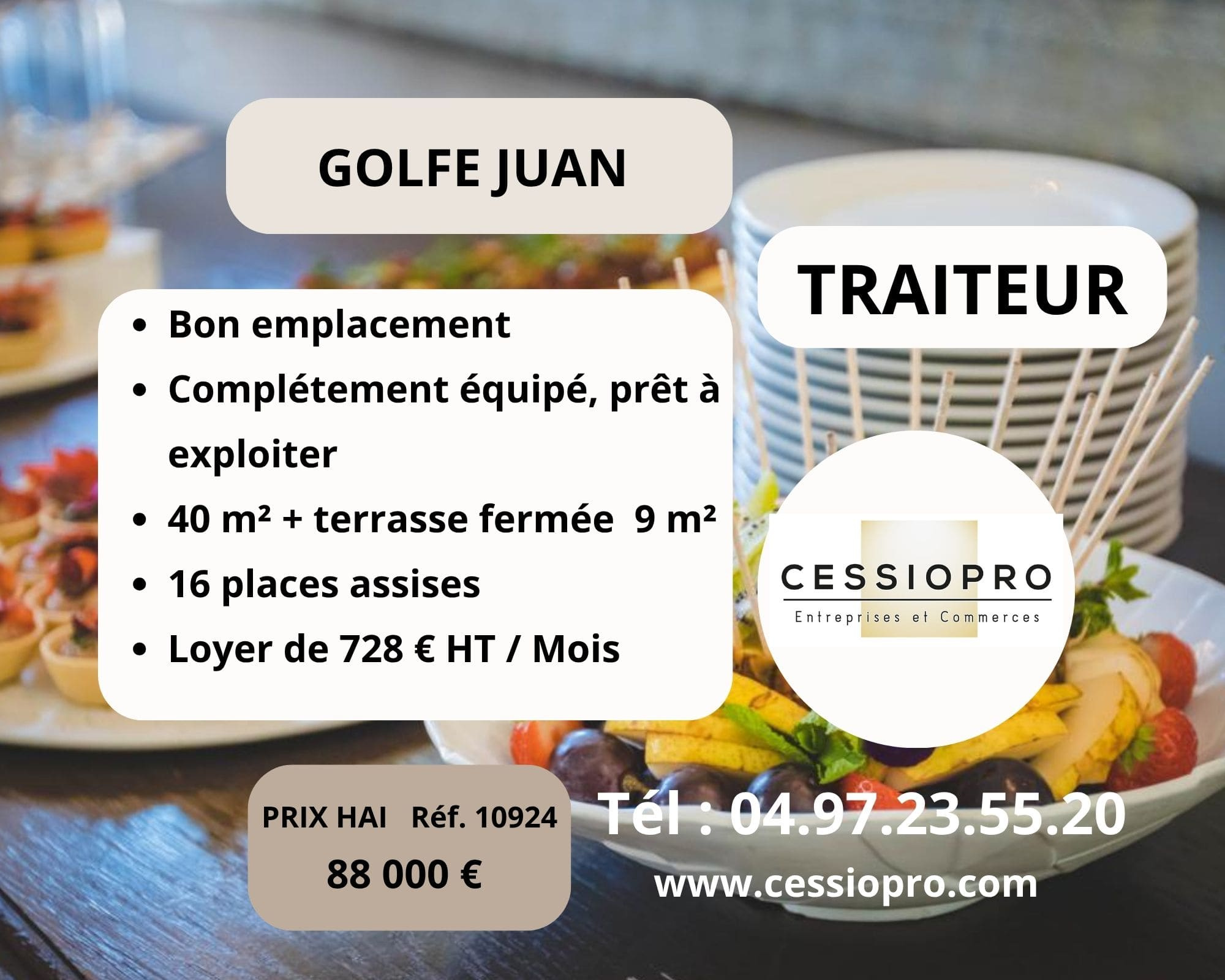 A vendre Fonds de commerce 49m² Vallauris