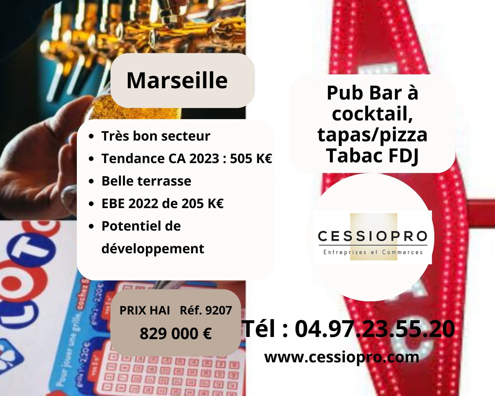 Pub Bar à Cocktail, Tapas/Pizza, Tabac FDJ à Marseille
