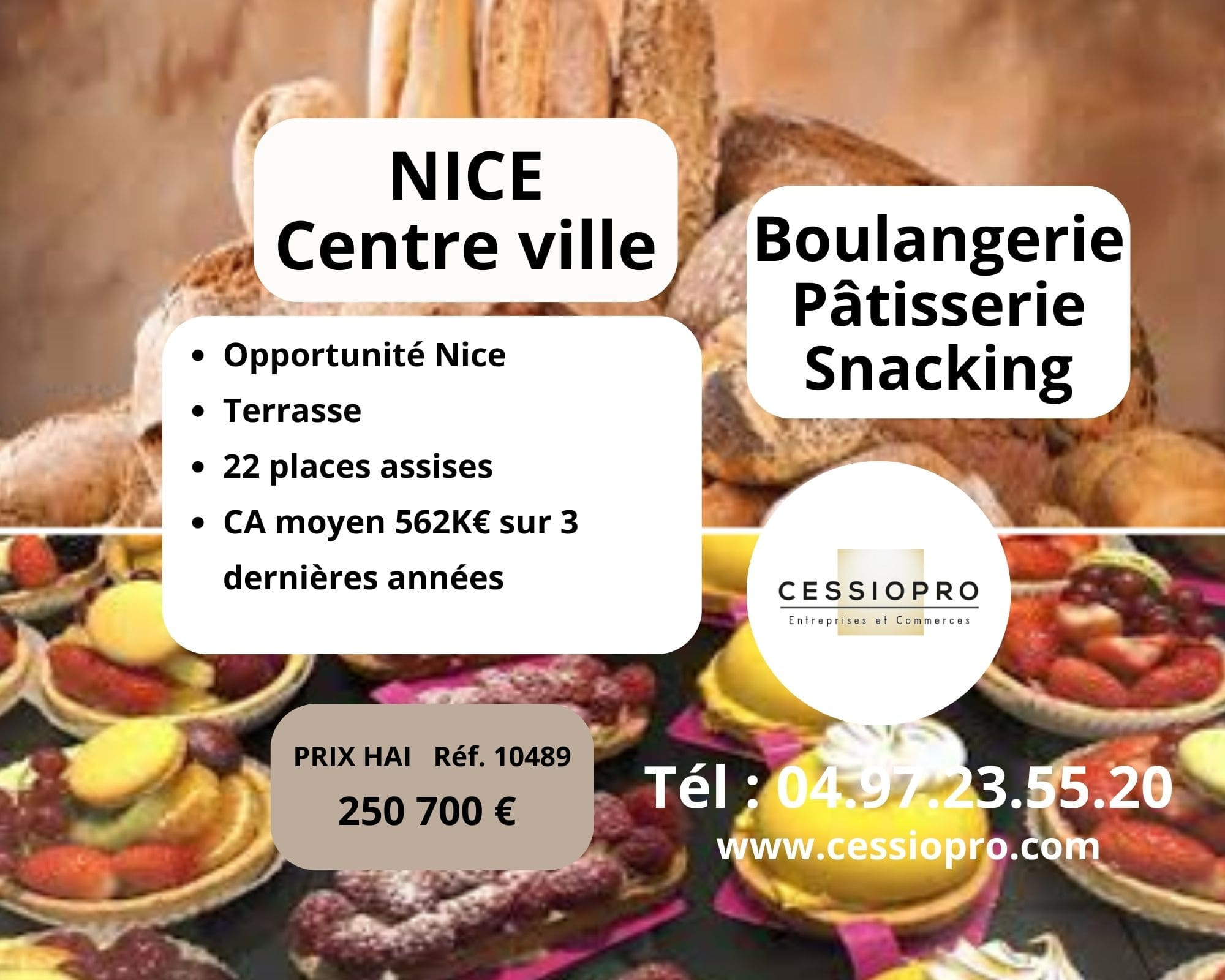 OPPORTUNITÉ-  NICE   BOULANGERIE PÂTISSERIE SNACKING AVEC TERRASSE