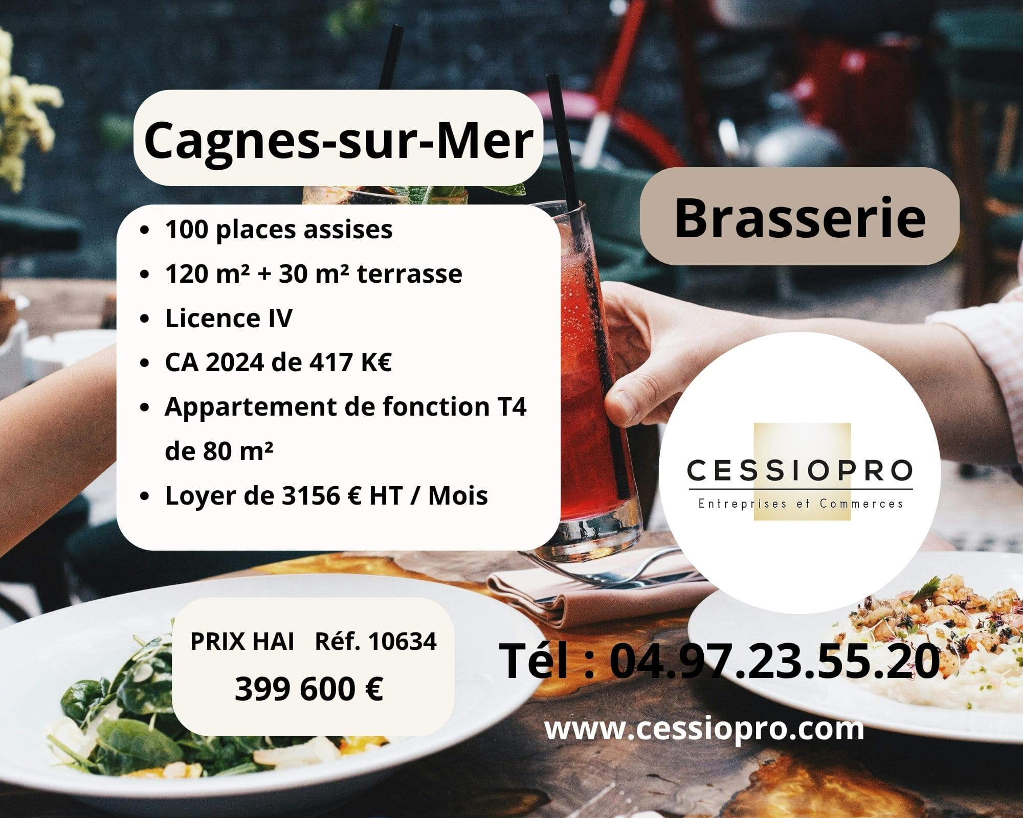 Brasserie Restaurant traditionnel de jour   Centre-ville de Cagnes-sur-Mer
