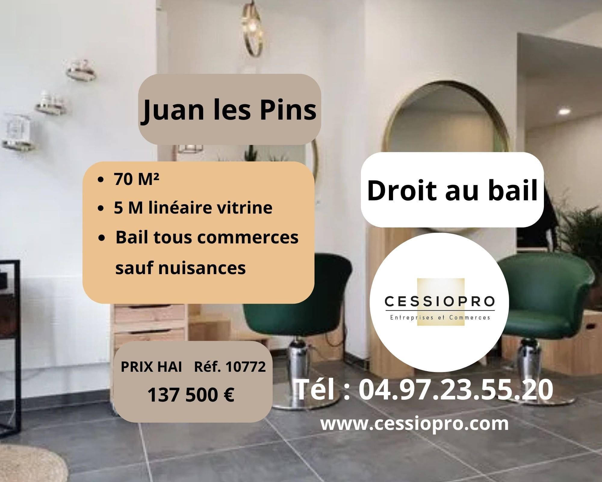 A vendre Local commercial  70m² Antibes